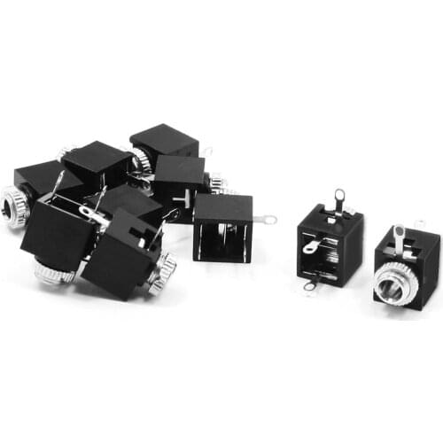 CLCU 10PCS 3 base mounting pin female 3.5 mm Chassis Mount Mono Jack Socket