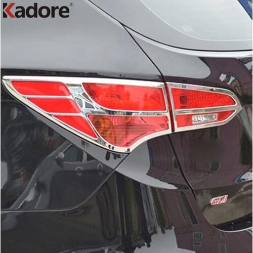 For Hyundai Santa Fe IX45 2013 2014 ABS Chrome Car Rear Tail Light Lamp Trim Cover Garnish Fame Auto Exterior Accessories