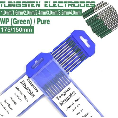 WP(Green) Pure Tungsten Electrodes 1.0 1.6 2.0 2.4 3.0 3.2 4.0mm Aluminum Welding Electrodes 10pcsc Tig Electrodes