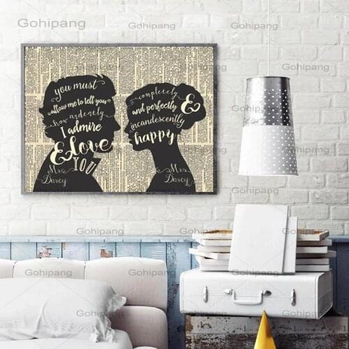 Book Movie Canvas Painting Quote Wall Art Poster Prints Romantic Anniversary Gift Vintage Canvas Painting Picture for Home Decor