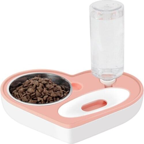 Creative Double-purpose Dog Bowl Cat Bowl Automatic Water Feeding Bowl Pet Stainless Steel Feeder