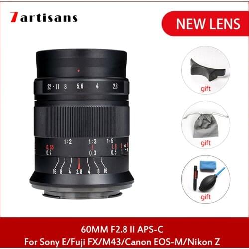 7artisans 60mm F2.8 Mark II Manual Focus Macro APS-C Lens Suitable For Sony E / NIKON Z / Fuji XF / Canon EOSM EOSR / M43 Mount