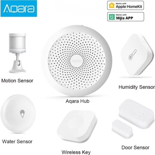 Aqara set Smart Home Kits Gateway Hub Door Window Shock Sensor Body Sensor Wireless Switch Water Sensor for mijia Apple Homekit