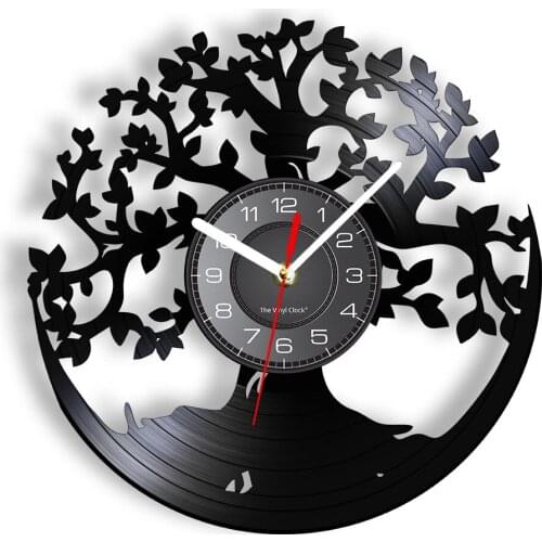 Tree Of Life Kitchen Wall Clock Silent Sweep Wall Watch Yggdrasil Family Tree Shadow Art Wall Clock Modern Design Home Decor