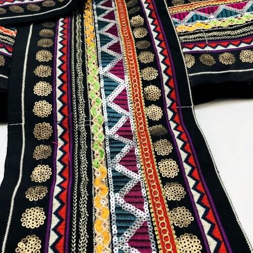 Invincible High Quality Exotic folk customs 17CMX50CM embroidery Woven Ribbon lace accessories DIY cloth skirt tablecloth