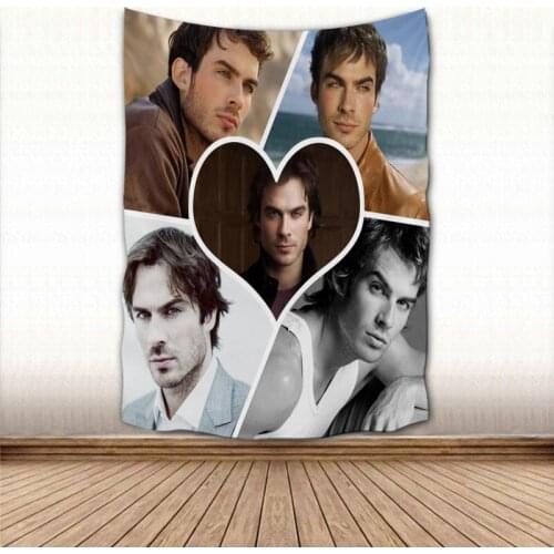 New Ian Somerhalder Wall Hanging Tapestry Home Party Decorative Tapestries Photo Background Cloth Table Cloth Wall Tapestry