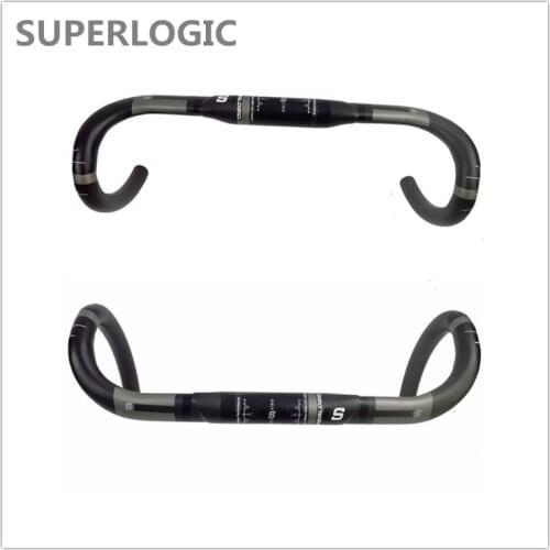New SUPERLOGIC full carbon road handlebar bent bar 3k matte finish out routing 400/420/440 cycling parts bicycle Accessories