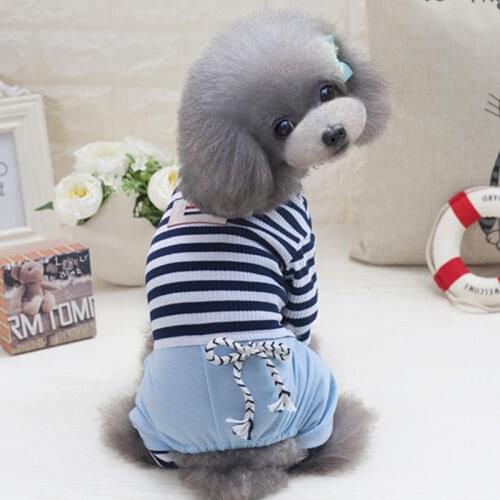 Pet Dog Cat Clothes Fashion Luxury Four-legged Striped Dog Jumpsuits Teddy Clothes Jumpsuit for Dogs