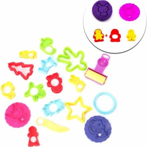 Plastic Plasticine Mould Tools DIY Children Clay Cutters Moulds Toy Kit Funny Dough Modeling Tool With Knife Roller Toys