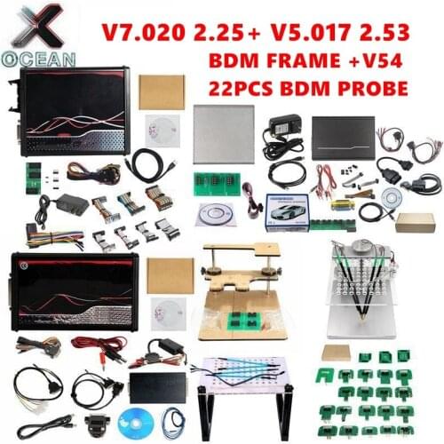 SW 2.53 V5.017 2.25 V7.020 OBD2 Manager Tuning Kit V2 BDM100 ECU Programmer FGTECH Galletto V54 bdm frame with 22PCS adapter