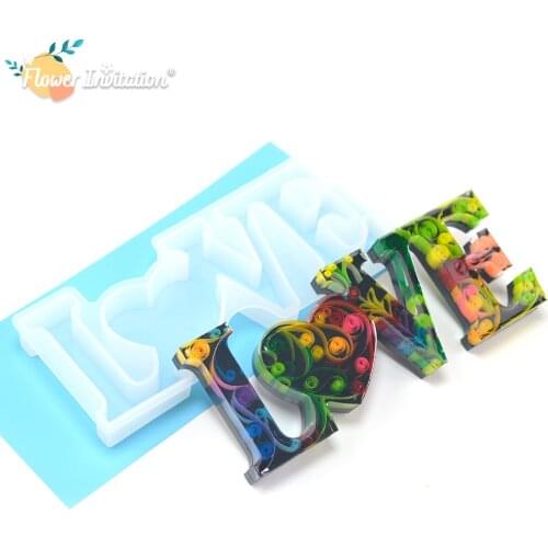 DIY LOVE Letters Alphabet Cake Epoxy Resin Mold Silicone Jewelry Making Tools Craft Mould Home Decoration