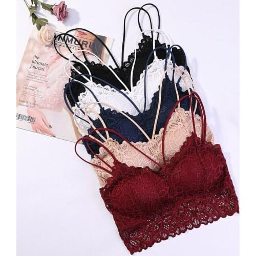 Sexy Wire Free Bra Seamless Lace Flowers Bra Chest Breathable Hollow Lingerie Bra Underwear