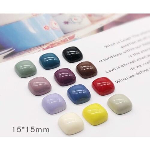 DIY resin earring material Vintage Morandi color round corner square block handmade earrings earrings accessories