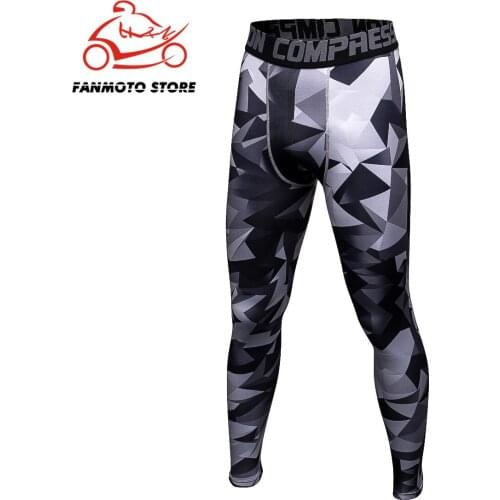 Moto Printed Sports Leggings High Elastic male Fitness GYM Leggings Running Pants Outwork Training Pants Sportswear Quick Dry