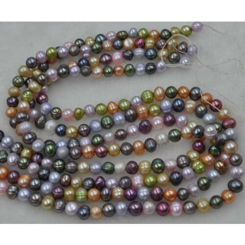 Wholesale 10 strands 6-7mm Genuine multicolor freshwater pearl strings