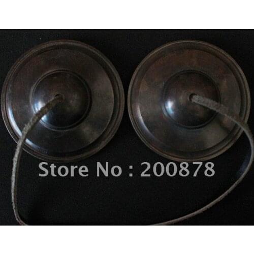 TBC941 Tibetan Bronze Buddhist Bells pair,75mm,Tibet metal handmade antiqued Cymbals