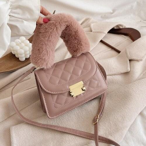 Female Bag Winter Faux Fur Fuzzy Plush bags for women 2020 Small Fashion Shoulder Bag Luxury Handbags Designer Handbags Purses