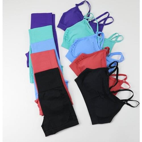 Women Fitness Sport Yoga Suit Seamless Workout Shorts Set Padded Sports Bra Booty Shorts Female Sport Gym Wear Running Clothes