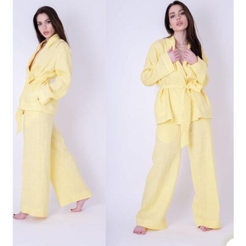 Summer Liene Blazer Suits 2 Pieces Set Casual Women Lace Up Jacket Sexy Streetwear Office Lady Daily Coat