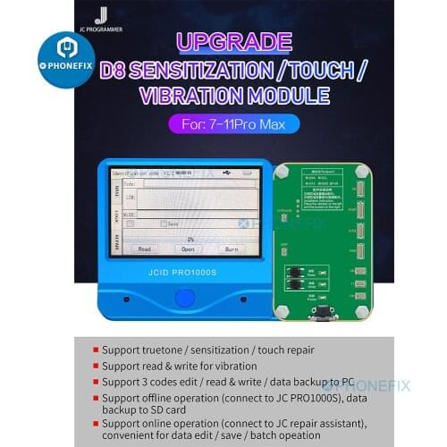 JC Pro1000s LCD Screen Original Color Photosensitive Data Programmer for Phone 11 Pro Max XR XS 8P 8 7P 7 Vibration/Touch Repair