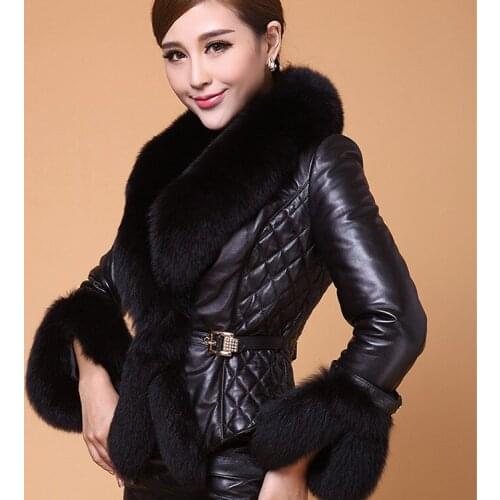 Winter Women 2021 Fashion Thick Faux Fur Furry Fox Grass Leather PU Jacket Casual Oversize Overcoats Lady Girl Out Loose coat US