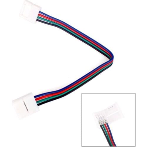 10pcs 10mm 4pin RGB connector Strip to Strip 2 Way Solderless Connector Cable For 5050 RGB led Strip #64303