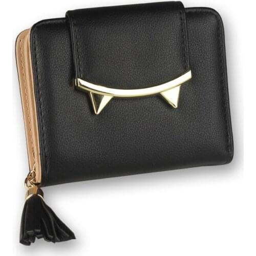 2017 Korean Cute Cat Anime Leather Trifold Slim Mini Wallet Women Small Clutch Female Purse Coin Card Holder Dollar Bag