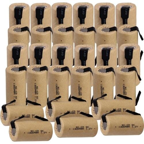 30 pcs SC batteries 1300mah 1.2v subc nicd battery fast delivery to EUROPE RUSSIA US real capacity for power tools