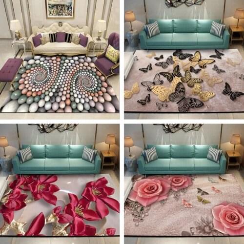 3D living room carpet coffee table sofa bedroom bedside modern minimalist carpet door mat