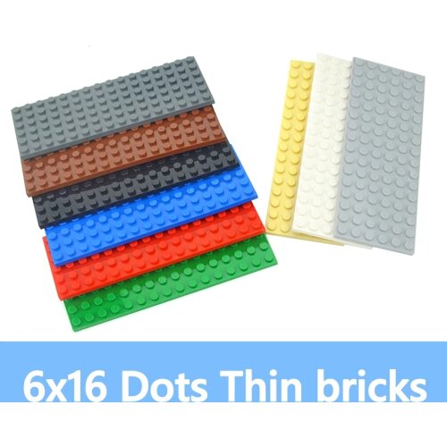 6pcs DIY Building Blocks Thin Figures Bricks 6x16 Dots Educational Creative Assembles Particles Size Compatible With 3027 Toys