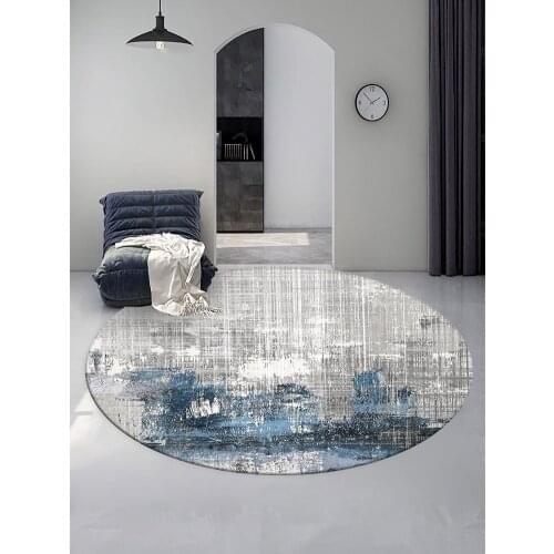 Abstract Round Carpet Light Luxury Modern Bedroom Mat Ins Nordic Style Round Rug for Living Room Computer Chair Table Area Rug