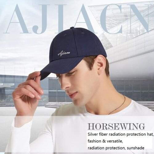Ajiacn New arrival electromagnetic radiation protective baseball cap,silver fiber EMF radiation shielding,sun shading, peak cap
