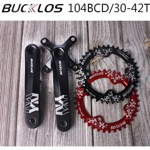 BUCKLOS 104BCD crankset 170mm MTB Crank Square Hole Narrow Wide Round chainring Oval 32T 34T 36T 38T 40T 42T Bike parts