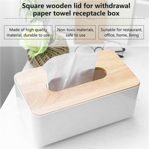 Wood Tissue Box For Home Office Car Container Organizer Removable Simple Rectangle Shape Paper Storage Box Dispenser Holder