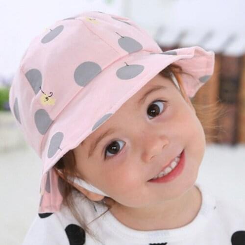 Children Sun Beach Hats Toddler Kids Sun Cap Fashion Polka Dot Baby Bucket Hat Summer Outdoor Baby Girl Boy Cap Soft Flexible