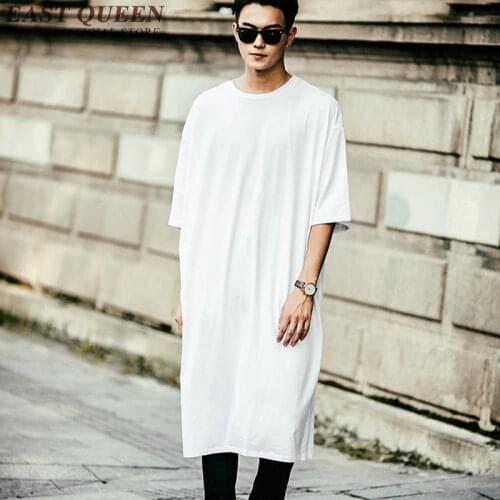 Extra long tee shirts for men 2018 new extra long t shirt hip hop clothing KK1066 Y