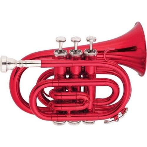 Red color Tone Bb Pocket Trumpet