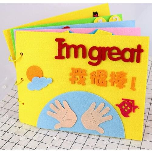 5pages 8 Hanwork Designs Fantastic Kids Early Learning DIY Handwork Felt Book Nonwoven DIY Felt Book Teaching