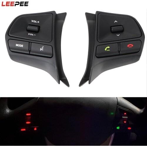 K2 Switch Telephone Sound With Backlight Steering Wheel Button For KIA RIO 2011-2014 Audio Volume Music Phone Control Button