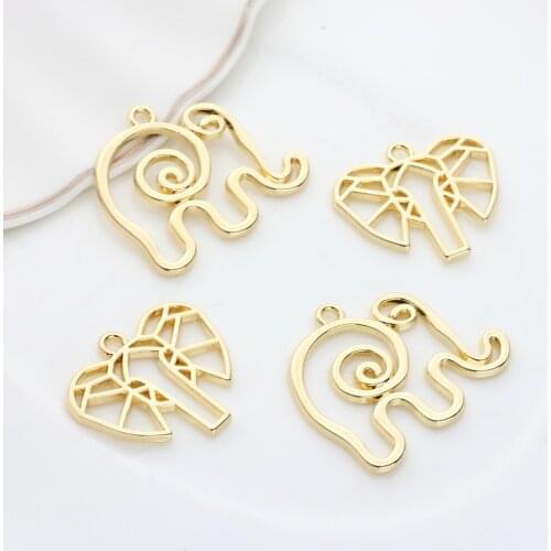 Zinc Alloy Metal Geometric Irregular Charms Elephant Shape Charms Pendant 6pcs/lot For DIY Jewelry Earrings Making Accessories