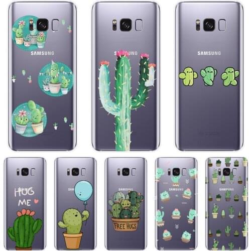 Cactus Floral Soft Back Cover For Samsung Galaxy S8 S9 Plus S5 S6 S7 Edge Phone Case Silicone For Samsung Galaxy Note 9 8 5 4