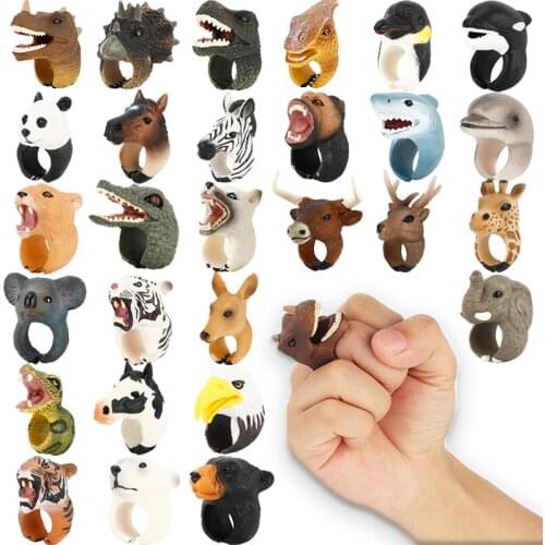 3 PCS Animal styling Finger KIT Lovely 3D Animal Ring Simulates 35 Different Styles Funny Finger Set toy Ring