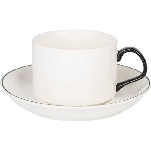 Royal Bone China Coffee Cup Sets White Ceramic Tea Cups And Saucers British Office Teacup Porcelain Taza Cafe Nice Gift EE50BD