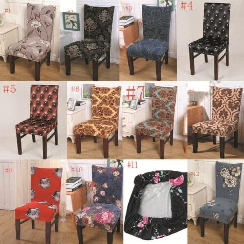 Dining Room Banquet Chair Cover Wedding Party Decor Seat Chair Cover Stretch Spandex Printed Floral Chair Cover