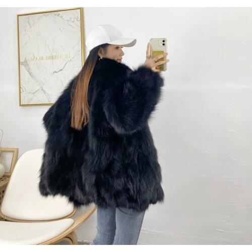 New Real genuine natural raccoon fur coat womens fashion jacket ladies warm winter overcoat outwear custom big size