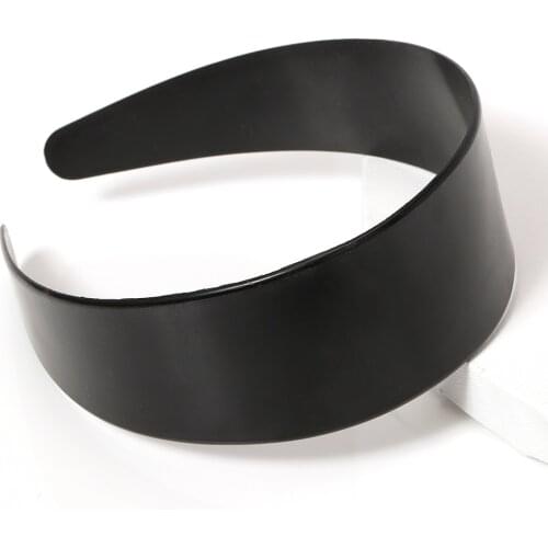 5pcs Black Plastic Headband Base Flat Wide Bezel Hairbands Setting Head Band Hoop for DIY Jewelry Making Accessories Supplies