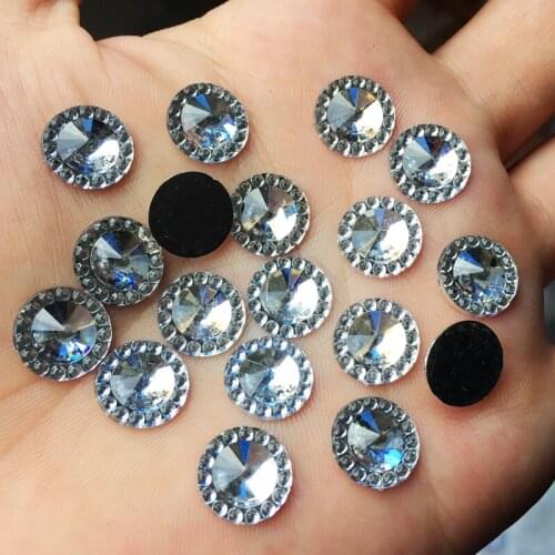 Wholesale 2000pcs 12mm Acryl Rhinestones Round Flatback Non Hotfix Diamonds Appliques For Craft Fabric Wedding decorate -HB16