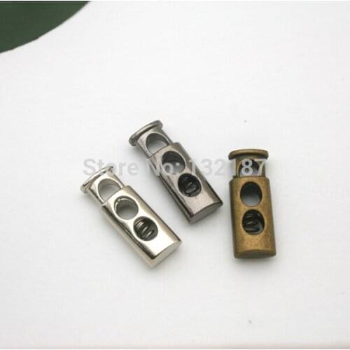 Wholesale 30pcs/lot oval metal alloy stoppers toggle cord locks Drawstring lock with hole STP-006