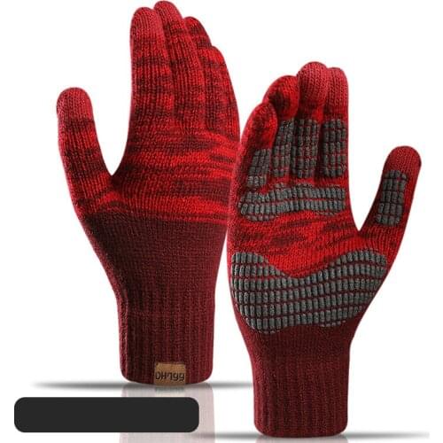 Touch Screen Gloves for Winter Wool Knitted Mens Gloves Female Warm Mitten Outdoor Driving Cold-proof Glove Guantes Mitt