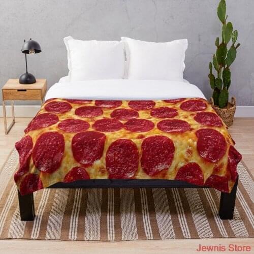 Pizza Throw Blanket Super Soft Blanket Sublimation Covered Blanket Bedding Flannel for Children Adult Bedrooms Decor